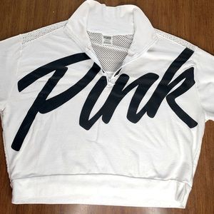 PINK Victoria’s Secret Zip Pullover/ White/L